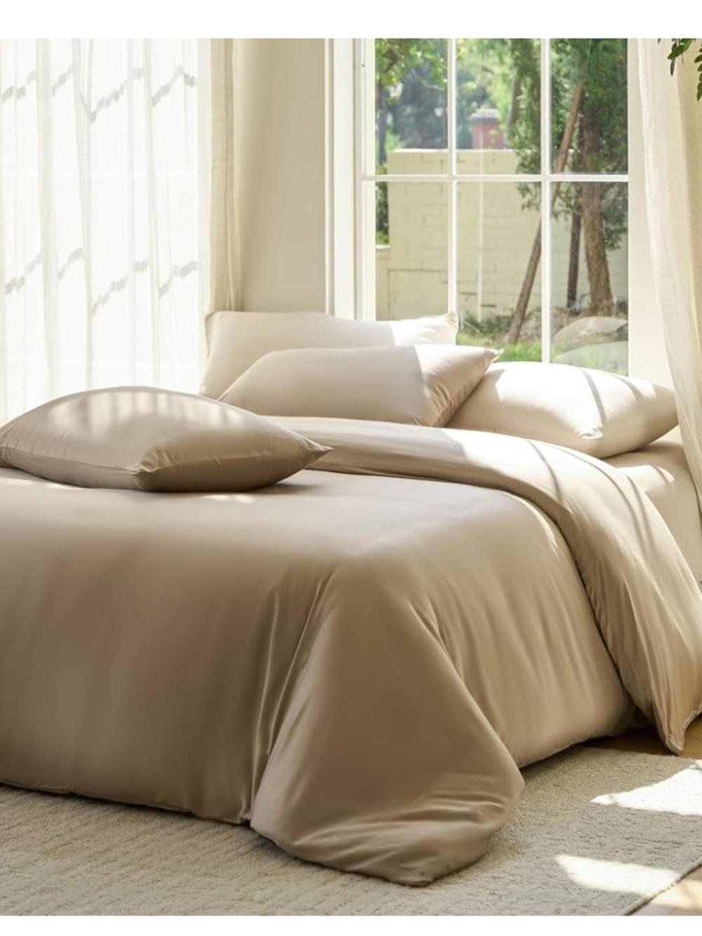 NWT DOZ Duvet Cover Set in Dune - 100% Viscose Bamboo - King / Cal King 106”x90”